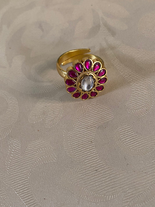 Jadau Kundan Finger Ring | Adjustble Finger Ring