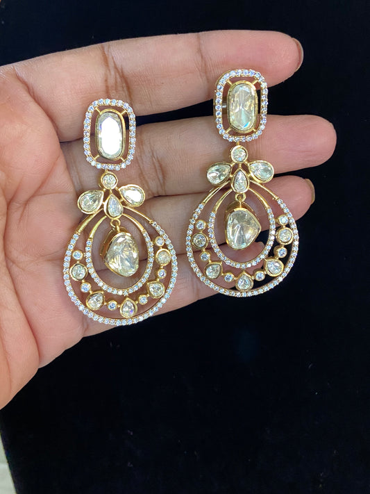 Beautiful AD Polki Earrings | Latest Indian Jewelry In USA