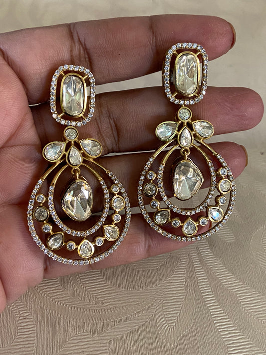 Beautiful AD Polki Earrings | Latest Indian Jewelry In USA