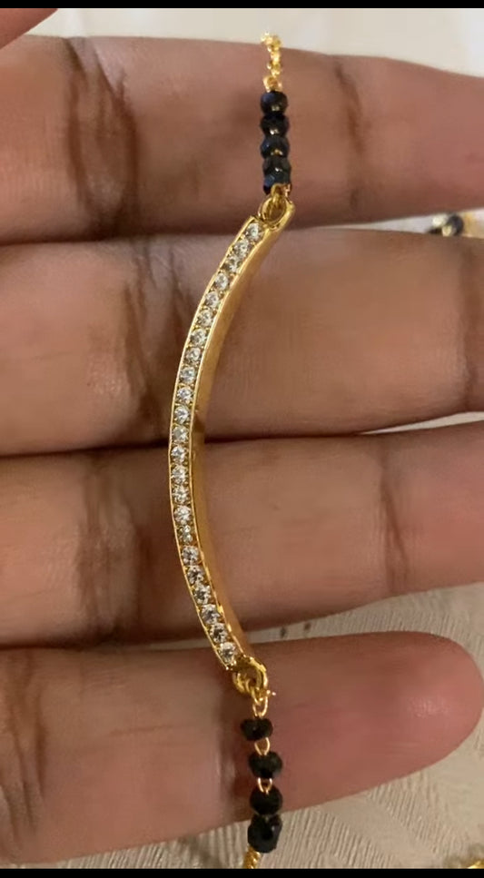 AD Simple Mangalsutra | Black Beads Necklace