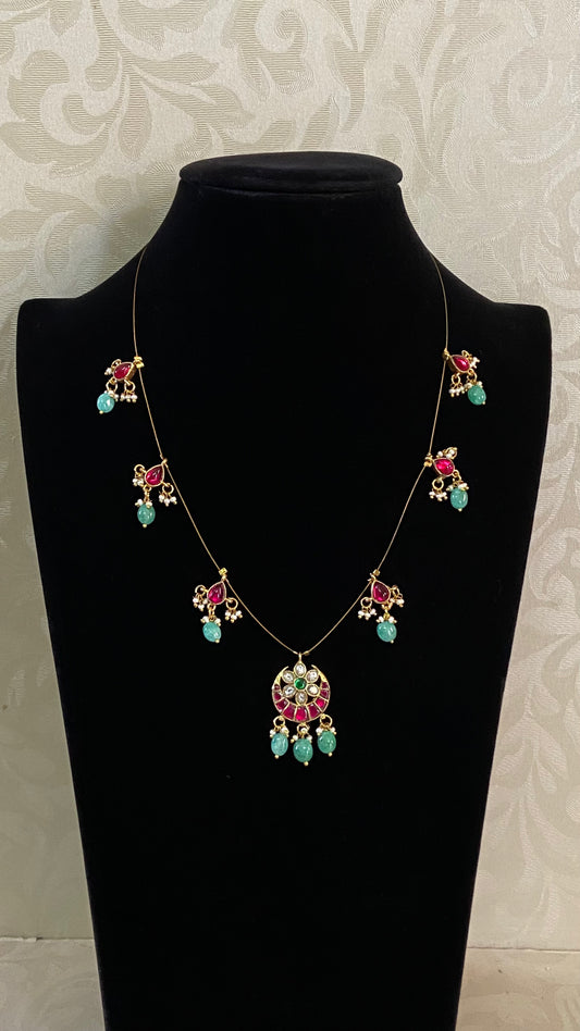 Jadau Kundan Invisible Necklace | Latest Indian Necklace In USA