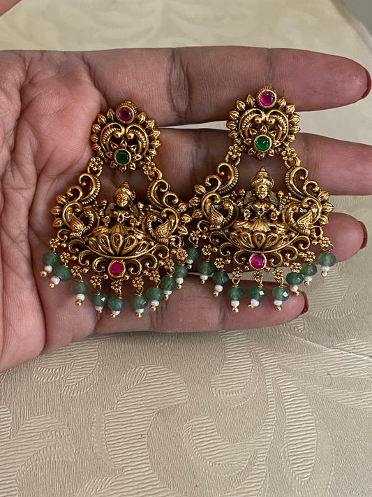 Antique Temple Earrings | Traditional Lakshmi Earrings