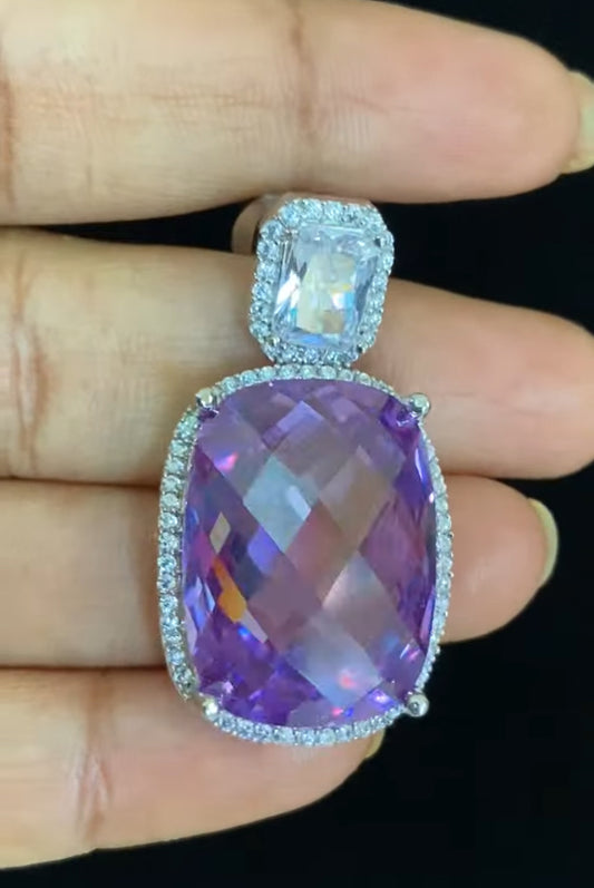 Lite Purple AD Earrings |  Indian Earrings
