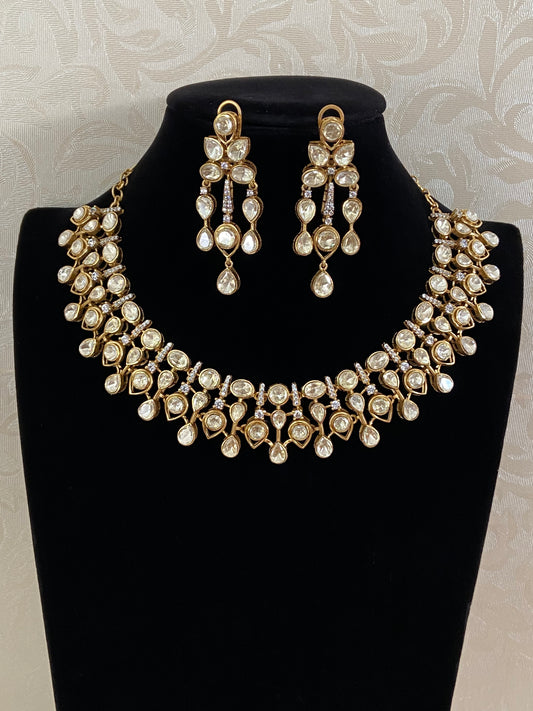 Polki Kundan Necklace With Earrings | Indian Necklace In USA