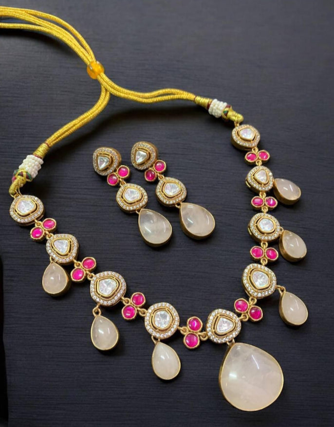 Moissanite Classic Kundan Necklace | Latest Indian jewelry