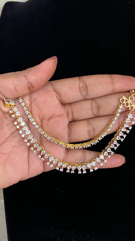 AD Champaswaralu | Indian Ear Chains | Hair accessories