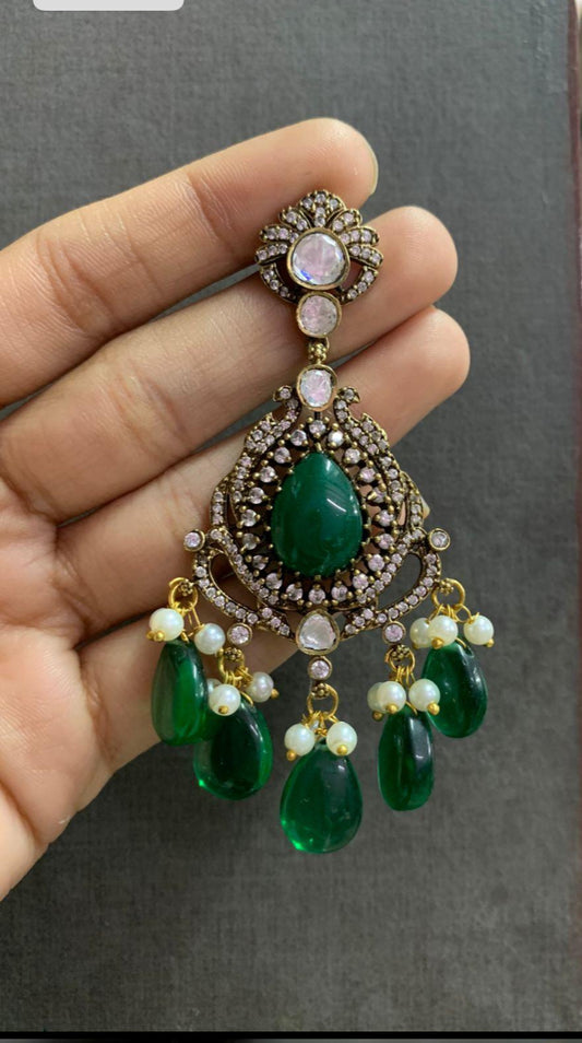 Victorian Polki Kundan Earrings | Indian Earrings In USA
