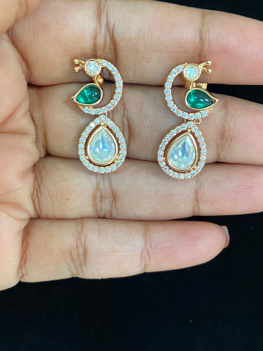 AD Peacock Earrings | Indian jewelry In USA