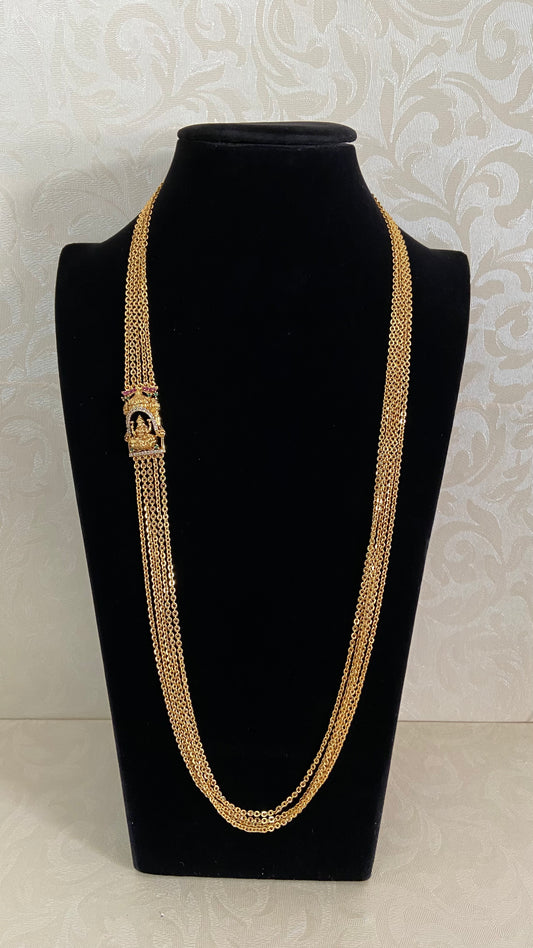 Antique Lakshmi Side Pendant Chandraharam | Indian Traditional Jewelry In USA