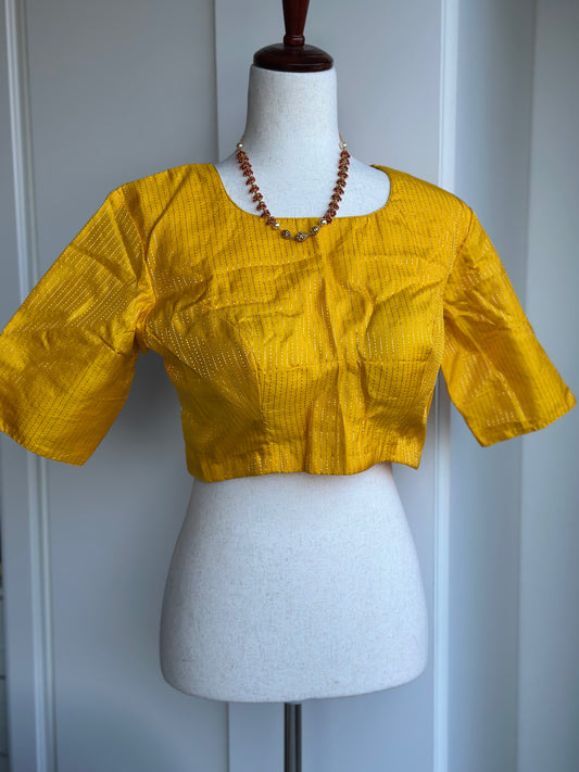 Yellow Brocade Blouse | Saree Blouses Online
