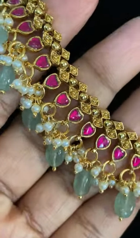 Jadau Kundan Necklace With Earrings | Indian Traditional jewelry