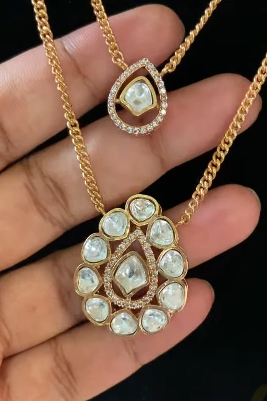 Simple Polki Necklace With Earrings | Indian Necklace | Gift Idea