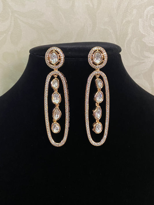 AD Polki Earrings | Indian jewelry In USA