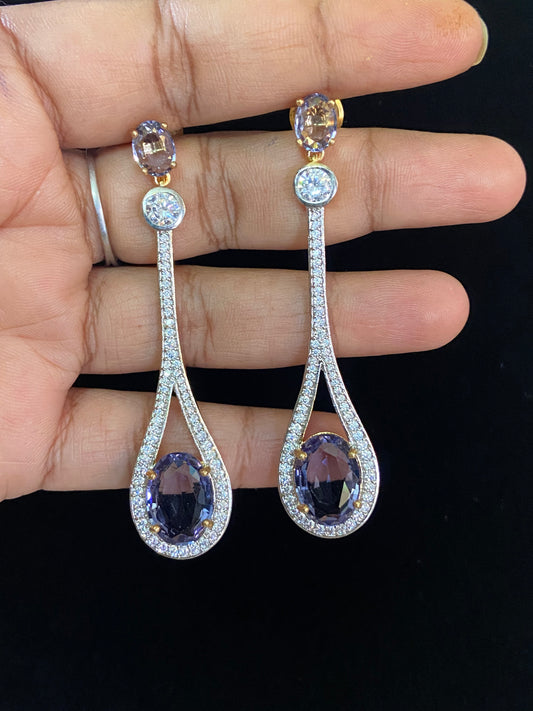 CZ Classic 2Tone Earrings | Indian Earrings