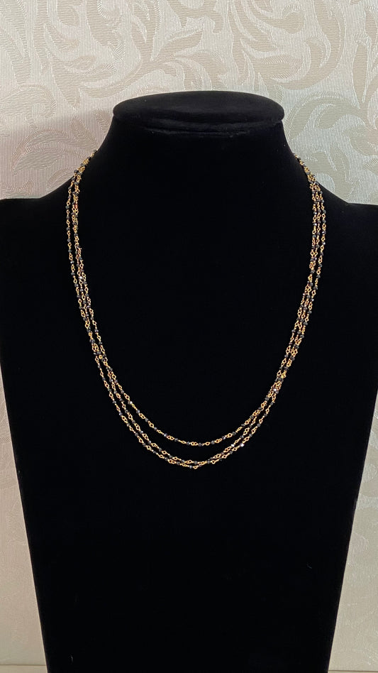 3 Line Black Diamond Mangalasutra | Traditional Black Beads