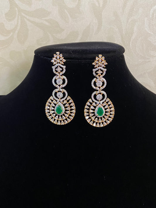 CZ 2Tone Earrings | Classic Earrings