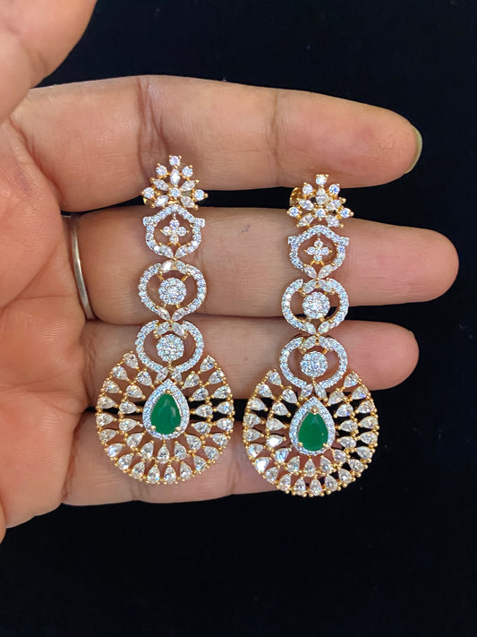 CZ 2Tone Earrings | Classic Earrings
