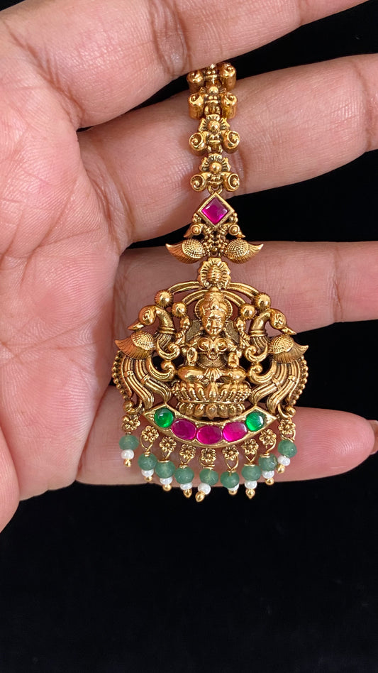 Temple Lakshmi Maang Tikka | Traditional Indian Jewelry