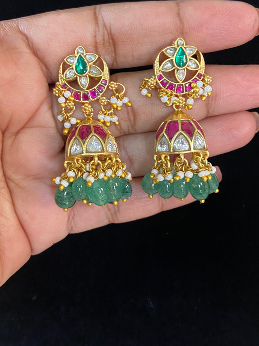 Jadau Kundan Jumki Earrings | Indian Traditional Earrings