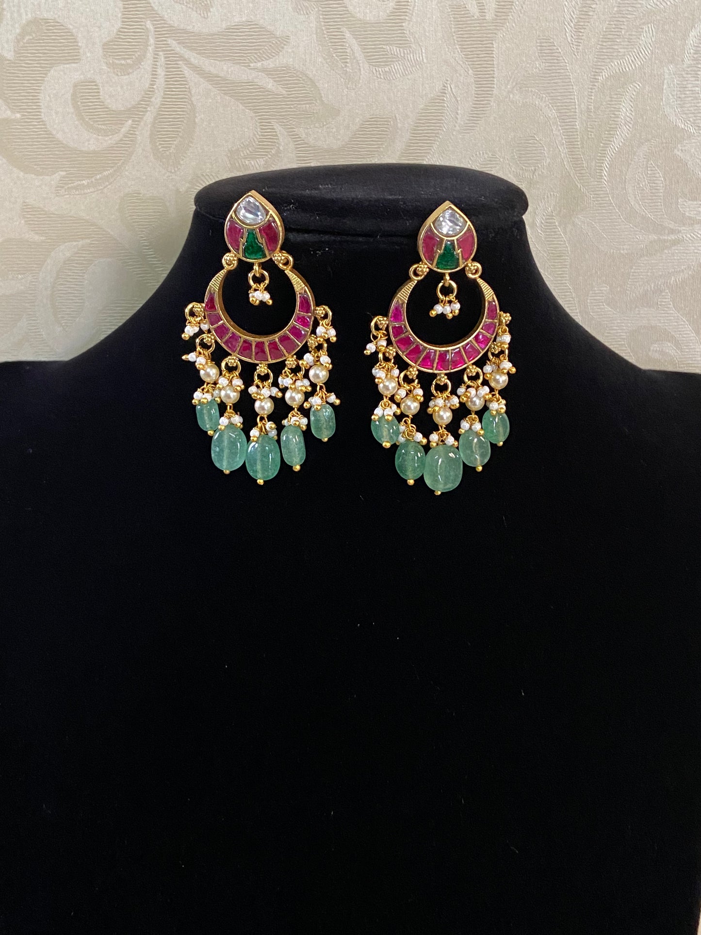 Jadau Kundan Chandbali Earring | Indian Traditional Jewelry In USA | Gift idea