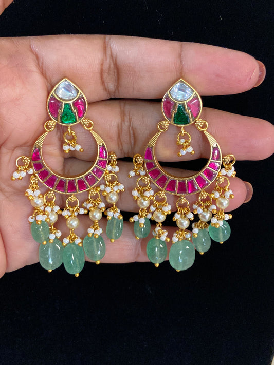 Jadau Kundan Chandbali Earring | Indian Traditional Jewelry In USA | Gift idea