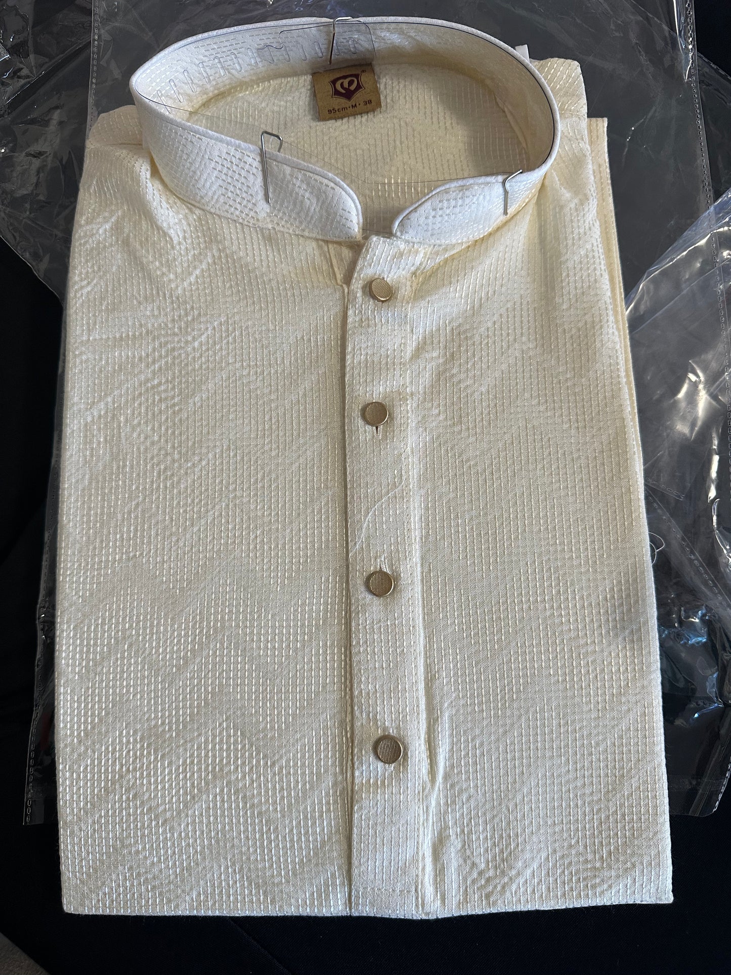 Cream Ikat Patterned Kurta