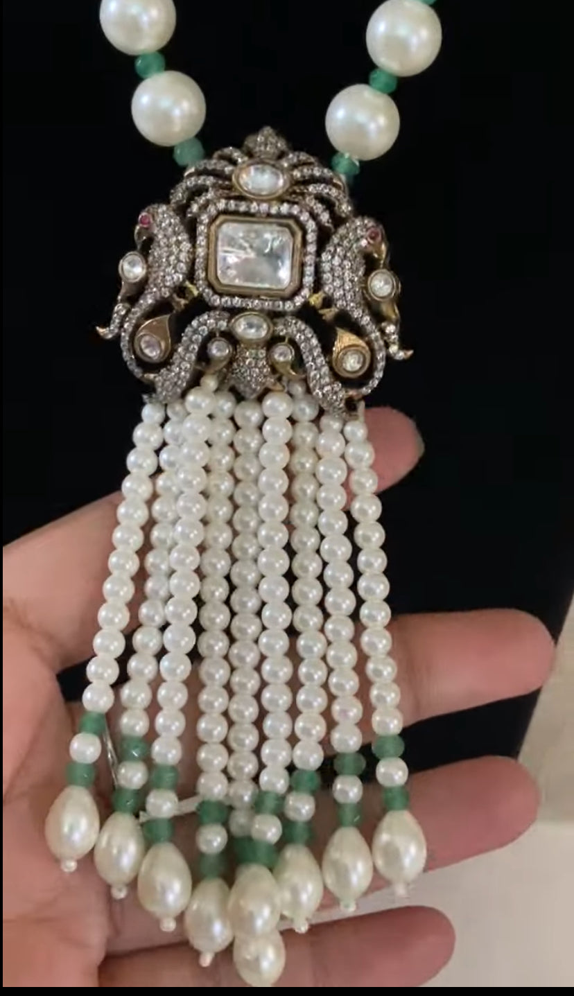 Victorian Pendant Beads necklace With Earrings | Indian Jewelry in USA