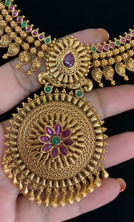 Antique Traditional Necklace With Jumkis | Indian Necklace In USA