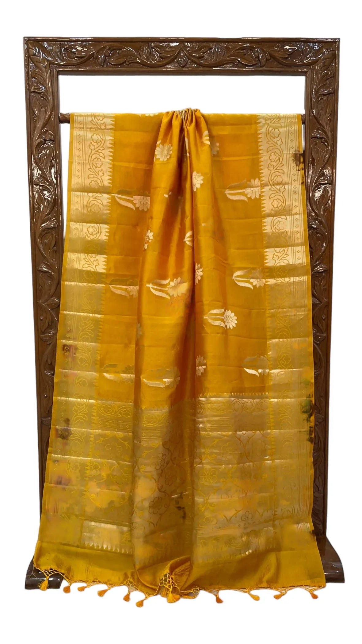 Pure Raw Mango Saree With Blouse
