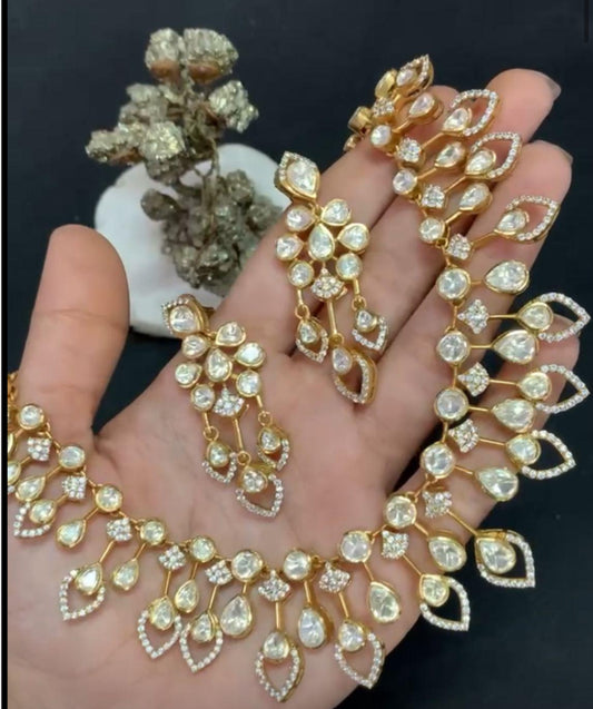 Moissanite Necklace With Earrings | Indian Necklace In USA |