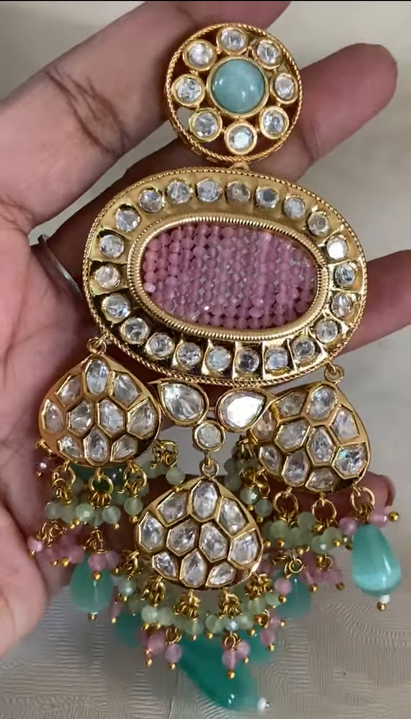 Long Kundan Necklace With Earrings | Indian Luxury Necklace In USA