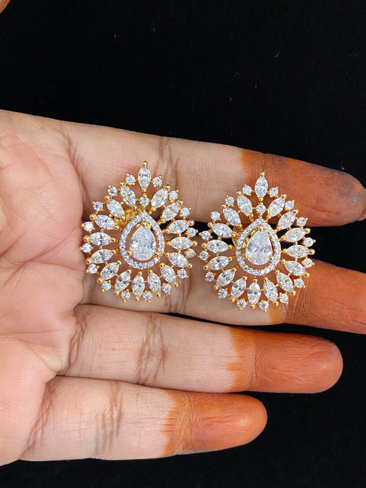 Classic AD 2-Tone Studs | Indian Jewelry In USA