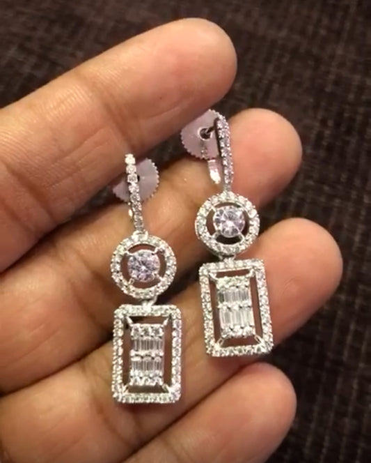 AD Rhodium Earrings | Indian Earrings