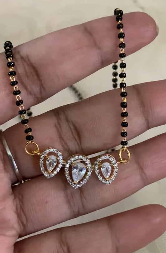 AD Traditional Mangalasutra |  Black Beads Necklace