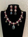 Natural stones with Moissanites fusion Necklace | Latest Indian jewelry