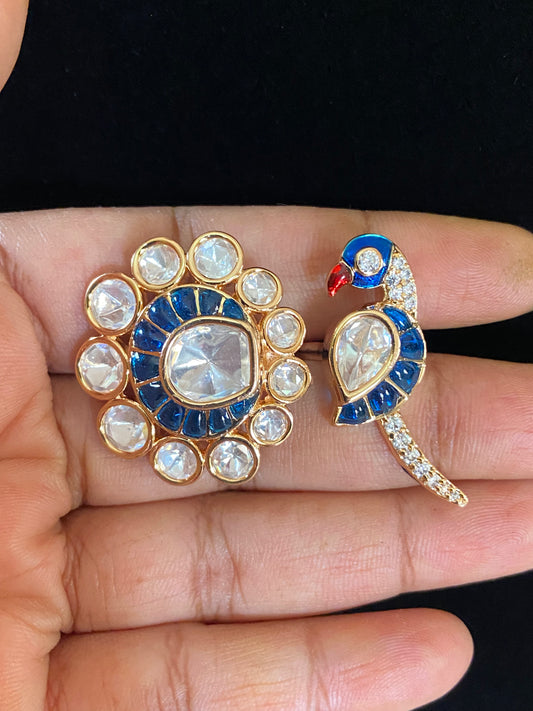 Moissanite Kundan Finger Ring