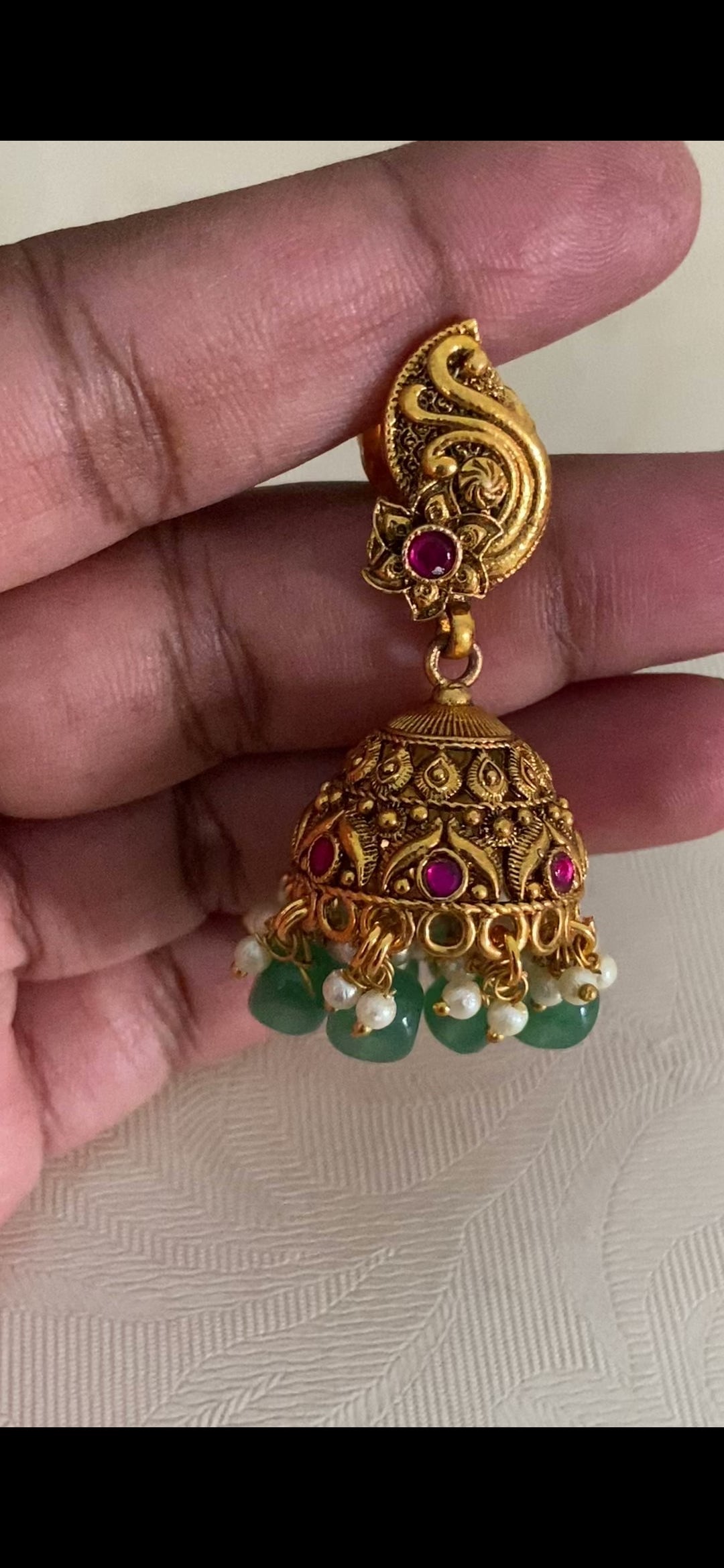 Antique Temple Lakshmi Necklace With Jumkis | Traditional Jewelry In USA