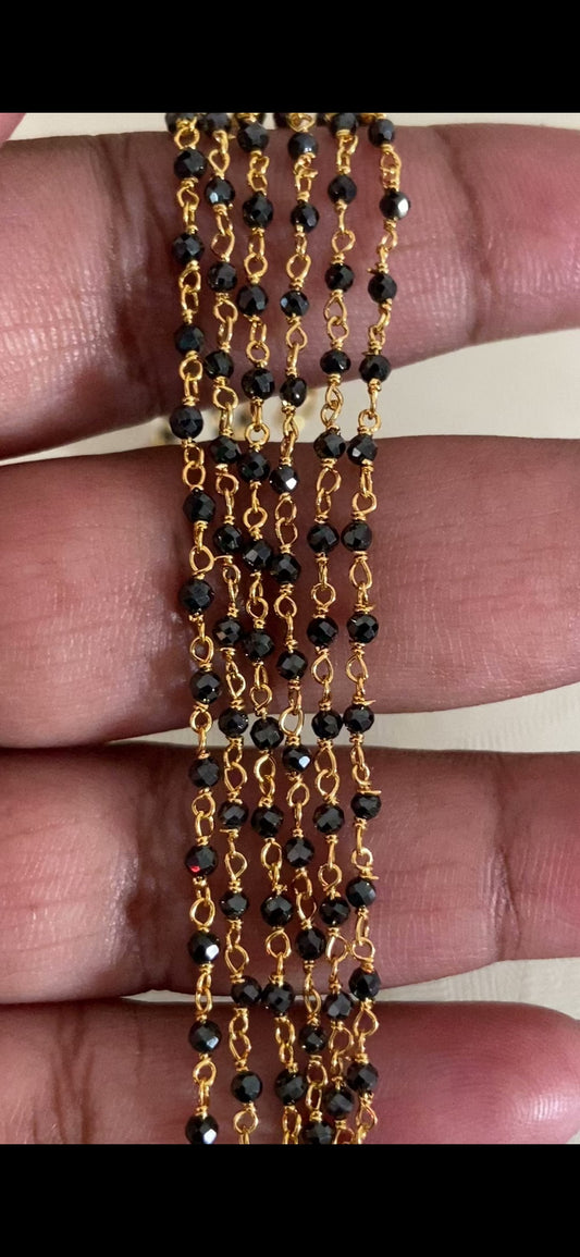 3 Line Black Diamond Mangalasutra | Traditional Black Beads