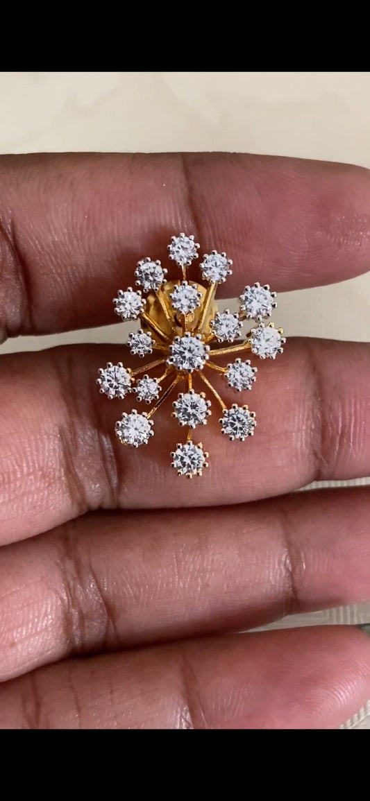 Beautiful AD Necklace With Studs | Indian Jewelry In USA