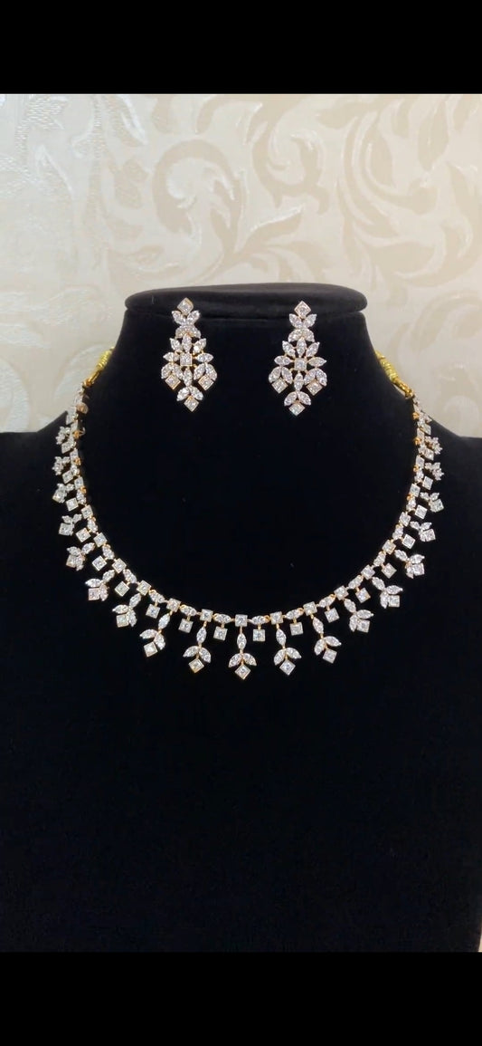 AD Simple Necklace Set | Indian Jewelry In USA