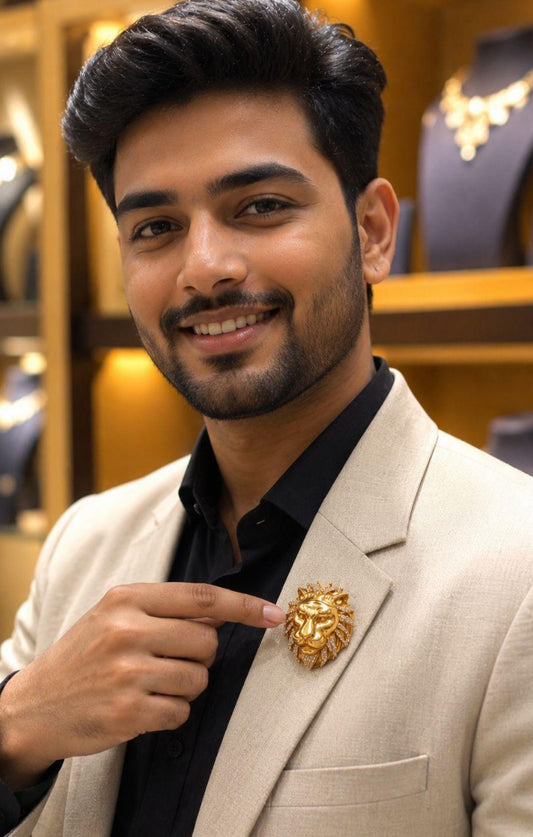 AD Lion Brooch Pin | Indian Jewelry in USA| Gift Idea
