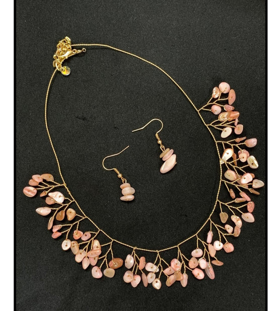 Natural Multi Stone Chip Necklace Set | Hand Crafted Necklace | Indian Jewelry In Usa