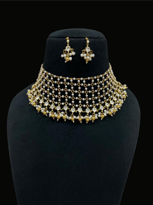 Kundan Pearl Choker Set | Indian Jewelry In USA