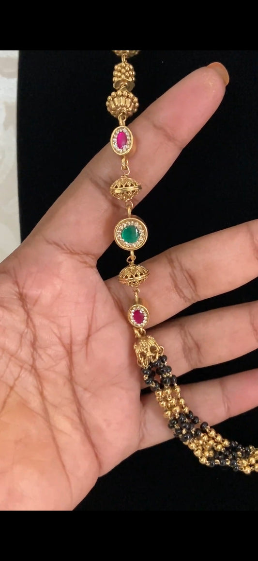 Antique Classic Mangalasutra | Indian Black Beads Necklace