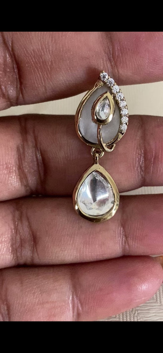 AD & Mother Pearl Necklace Set | Latest Indian Jewelry
