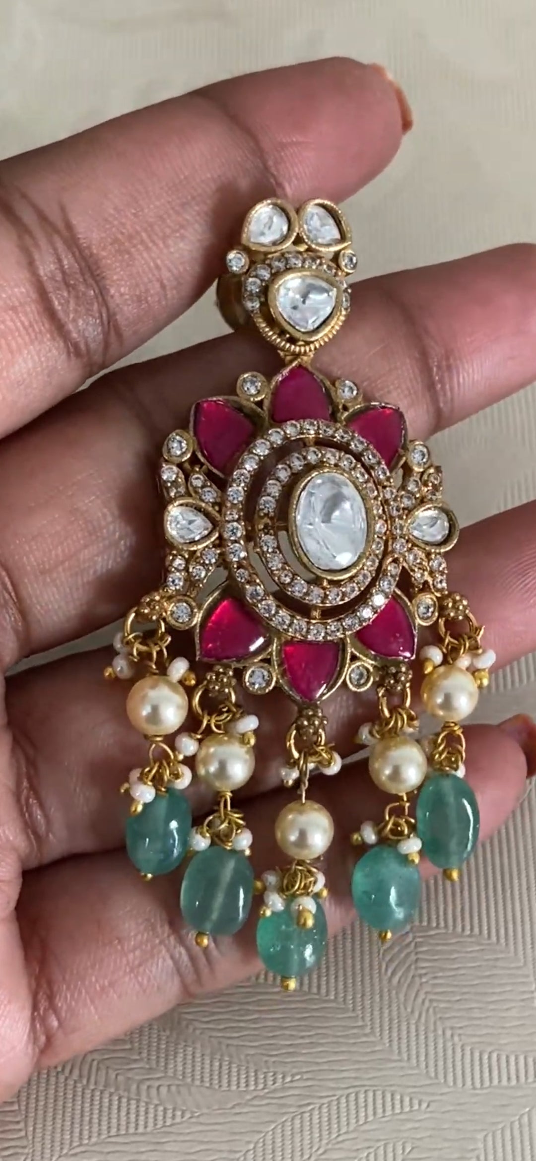 Premium Moissanites Kundan Necklace Set | Indian Bridal Necklace