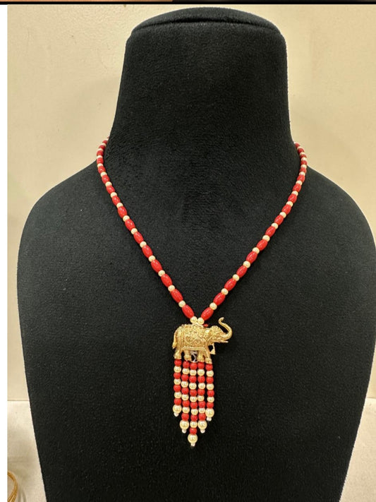 Elephant Pendant Coral Necklace | Latest Jewelry In USA