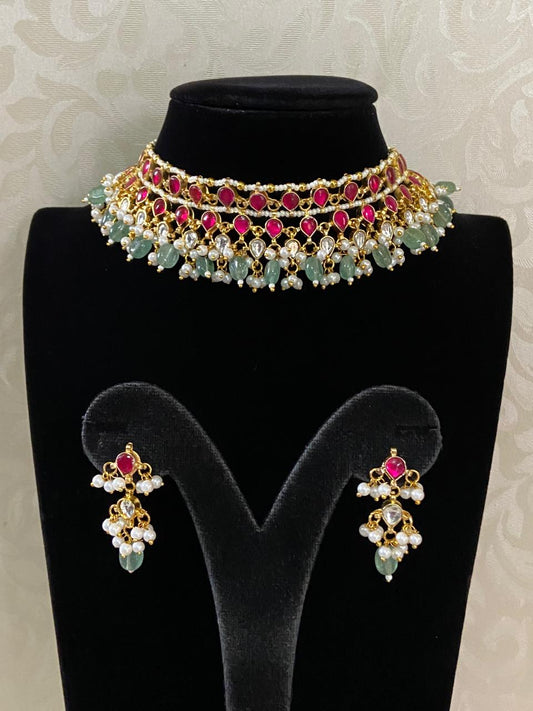 Jadau Kundan Choker Set | Indian Necklace In USA