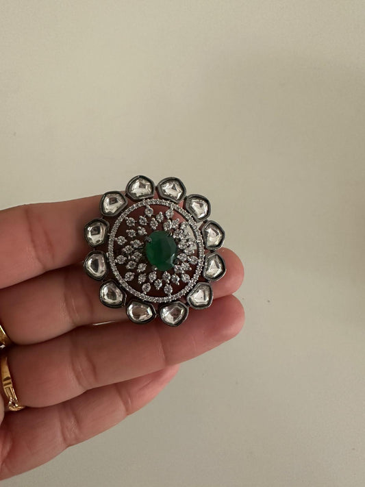 Kundan Victorian finger ring | Adjustable finger ring
