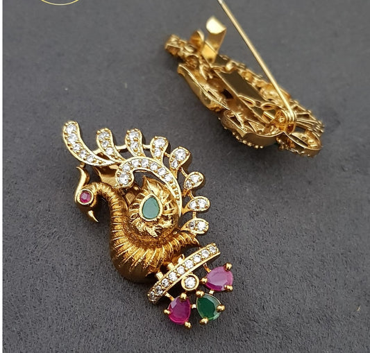 Antiqute CZ Saree Pin | Indian Saree Pin